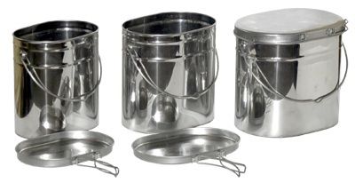 Набор высоких котелков - 3 шт. (10,0; 12,0; 16,5 л.) с крышками, Матрешка, крышки с ручками