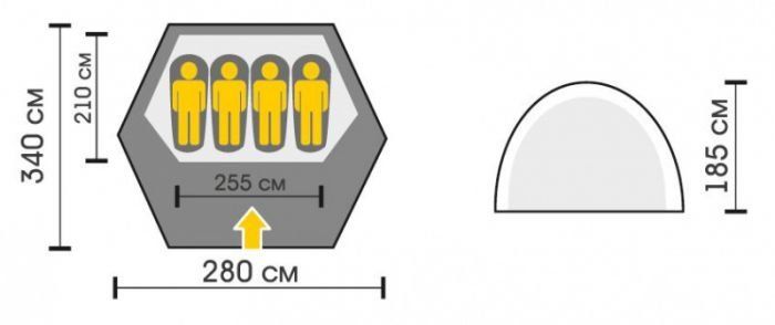 Палатка Talberg Garda 4, четырехместная, зеленый цвет