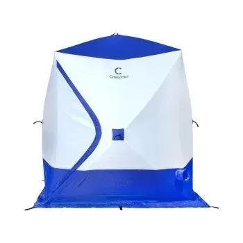 Палатка КУБ 2 Long (трехслойная), бело-синяя, Следопыт