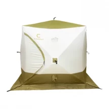 Палатка КУБ 2 Premium Long (трехслойная), оливковый-белый, Следопыт