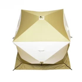 Палатка КУБ 2 Premium Long (трехслойная), оливковый-белый, Следопыт