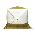 Палатка КУБ 4 Premium 2,1 x 2,1 м (трехслойная), 2 двери, белый/олива