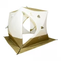 Палатка КУБ 4 Premium 2,1 x 2,1 м (трехслойная), 2 двери, белый/олива