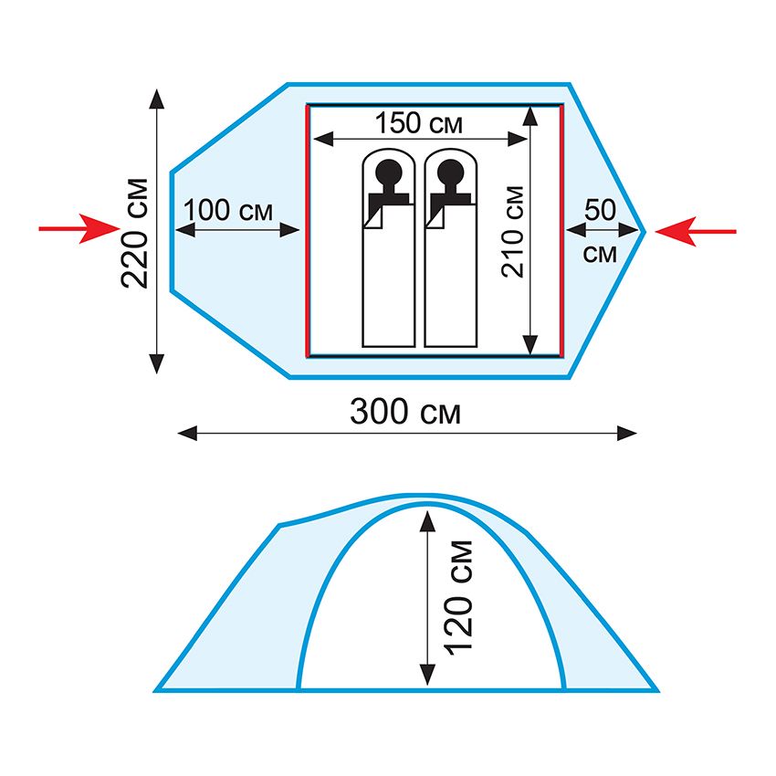 Палатка Tramp Mountain 2 v2, серый