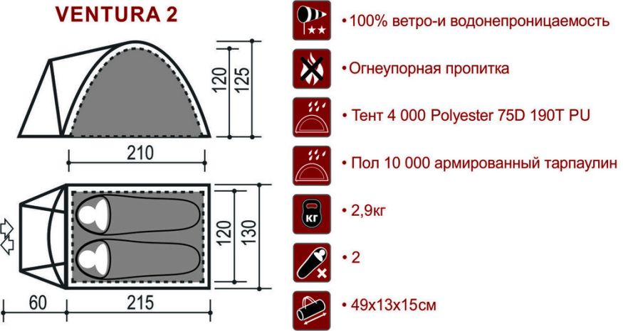 Палатка Indiana Ventura 2-местная
