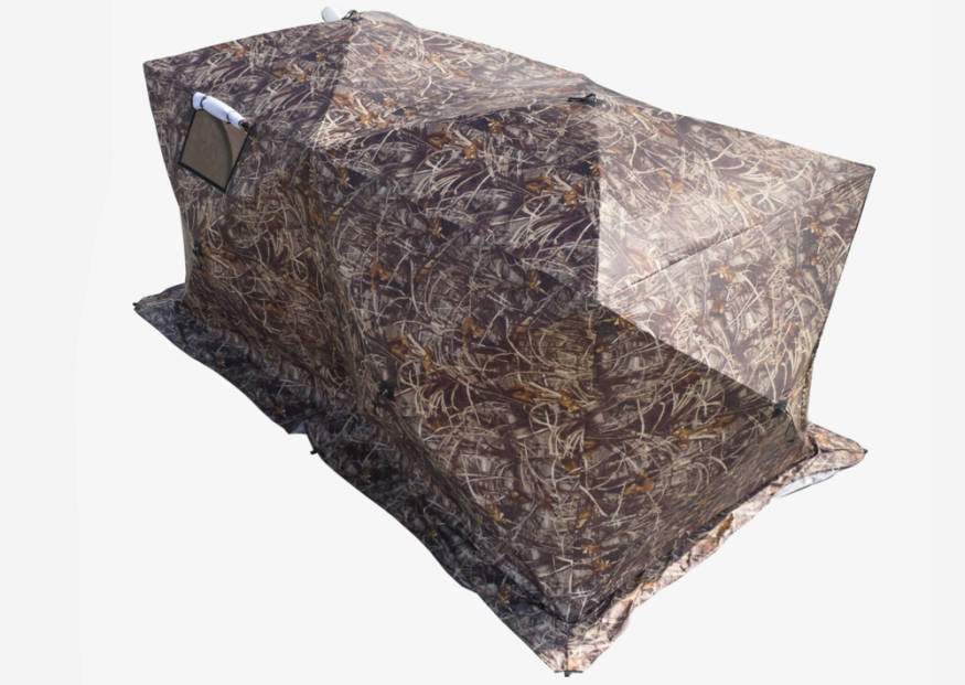 Палатка зимняя КУБ 3 Дубль (трехслойная, дышащая, камыш, москитная сетка)