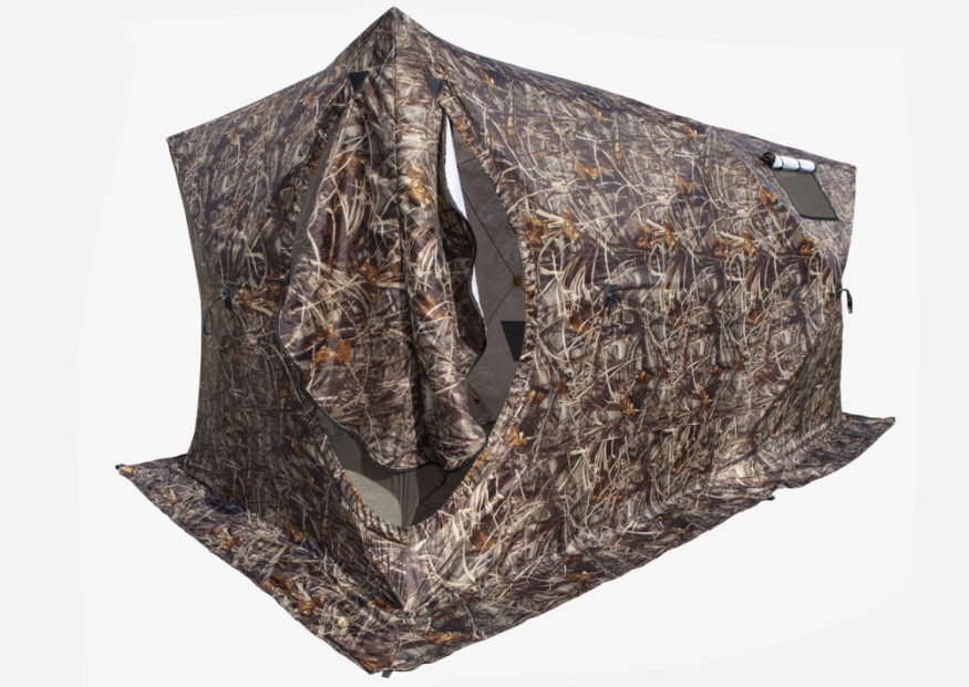 Палатка зимняя КУБ 3 Дубль (трехслойная, дышащая, камыш, москитная сетка)