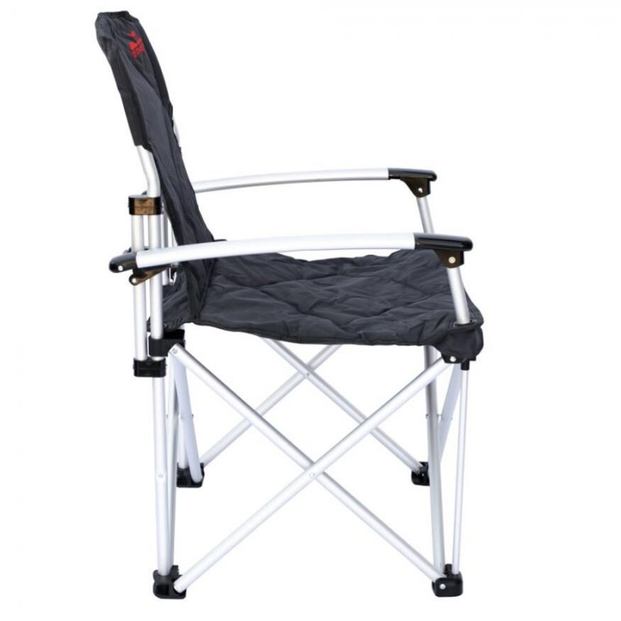 Tramp кресло раскладное с жесткими подлокотниками (черный/серый)