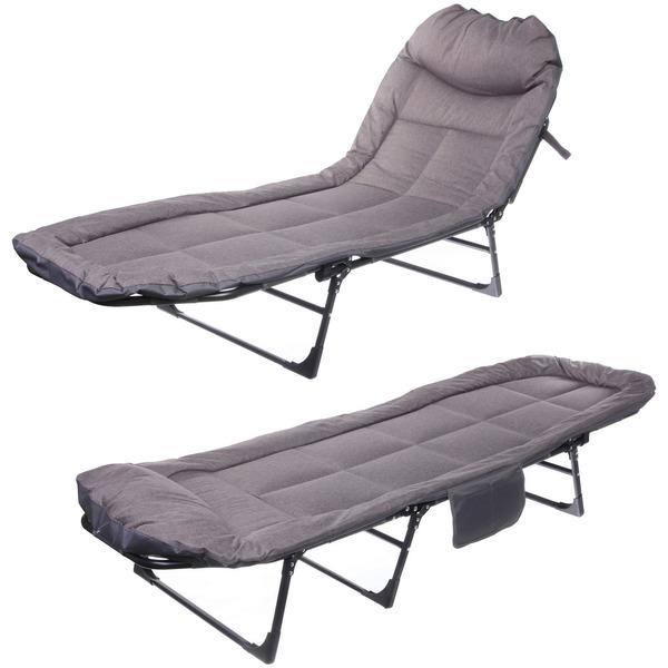 Раскладушка кемпинговая складная 195*64*30 см, серый