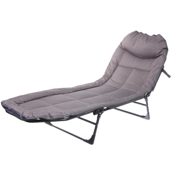 Раскладушка кемпинговая складная 195*64*30 см, серый