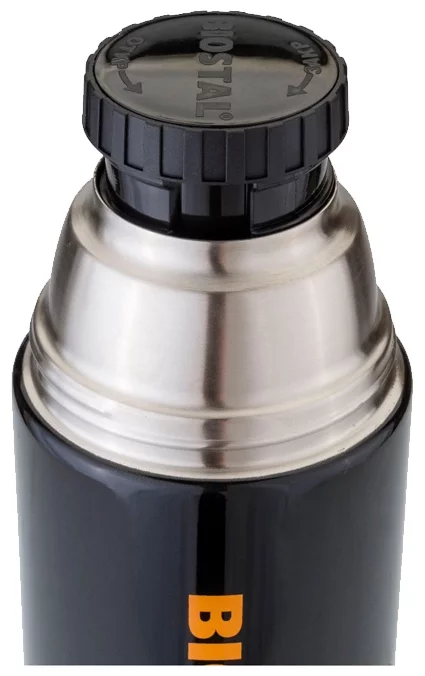 Термос Биосталь-СПОРТ с узкой горловиной, цв. черный, 0,75 л