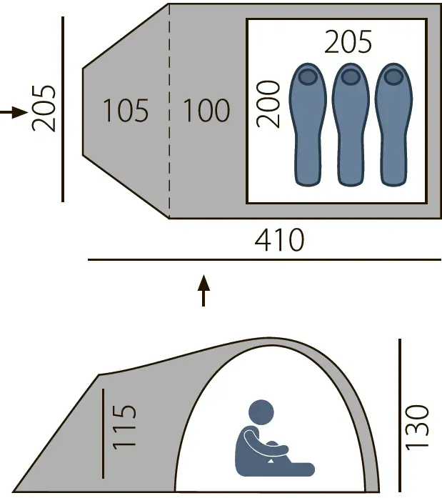Палатка Arten Spring 3, синяя