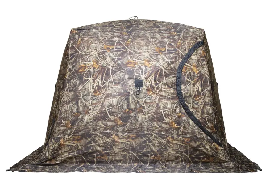 Палатка зимняя КУБ 4 камуфляж (трехслойная), с навесом, швы проклеены