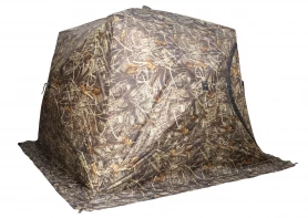 Палатка зимняя КУБ 4 камуфляж (трехслойная), с навесом, швы проклеены