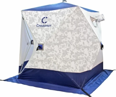Палатка КУБ 3 (однослойная), 1,8x1,8 м, PU 1000, синий-белый с принтом