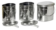 Набор высоких котелков - 3 шт. (5,0; 6,5; 8,5 л.) с крышками, Матрешка, крышки без ручек
