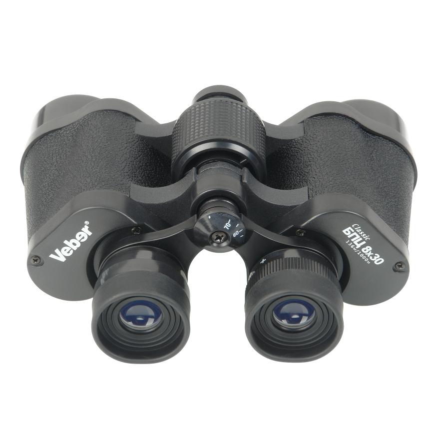 Бинокль Veber Classic БПЦ 8x30 VL черный, кожа